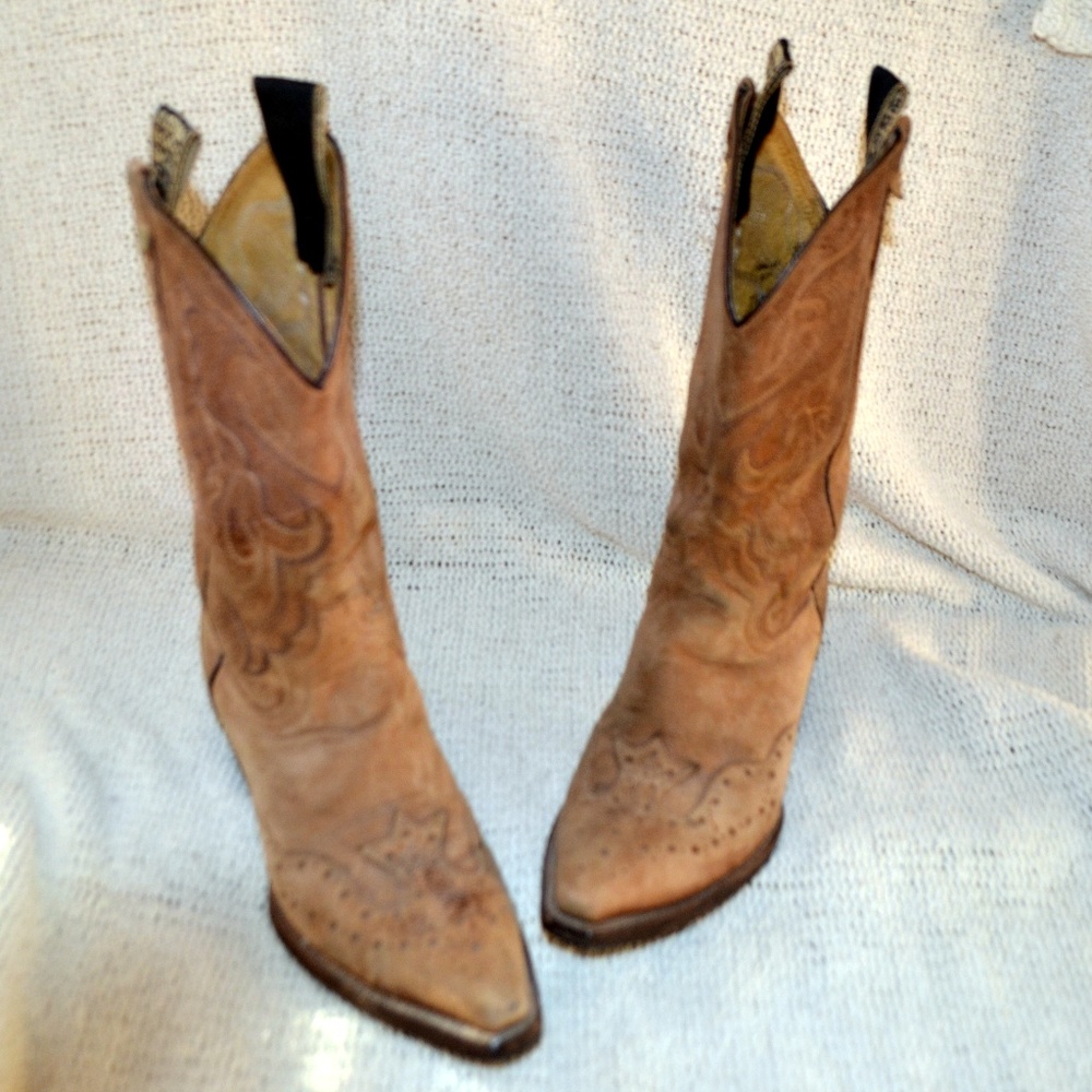 Vintage Justin Cowboy Boots 7.5 Pointed Toe